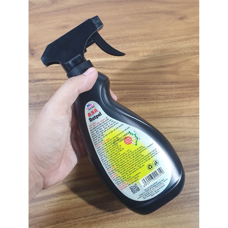 Bình Xịt Đuổi Chuột Tinh Dầu Bạc Hà  ASA Ratpel (350ml) - Điện nước gia dụng Hoàng Kim