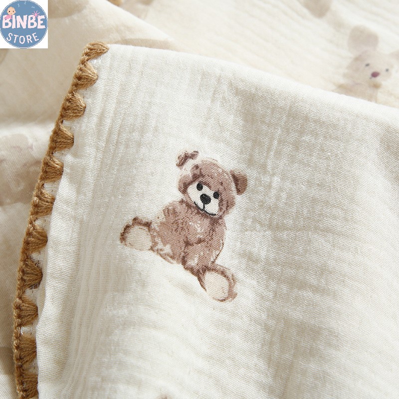 Gối cho bé sơ sinh, gối xô 10 lớp cho bé mềm mại thoáng khí kích thước 45*25cm Binbestore