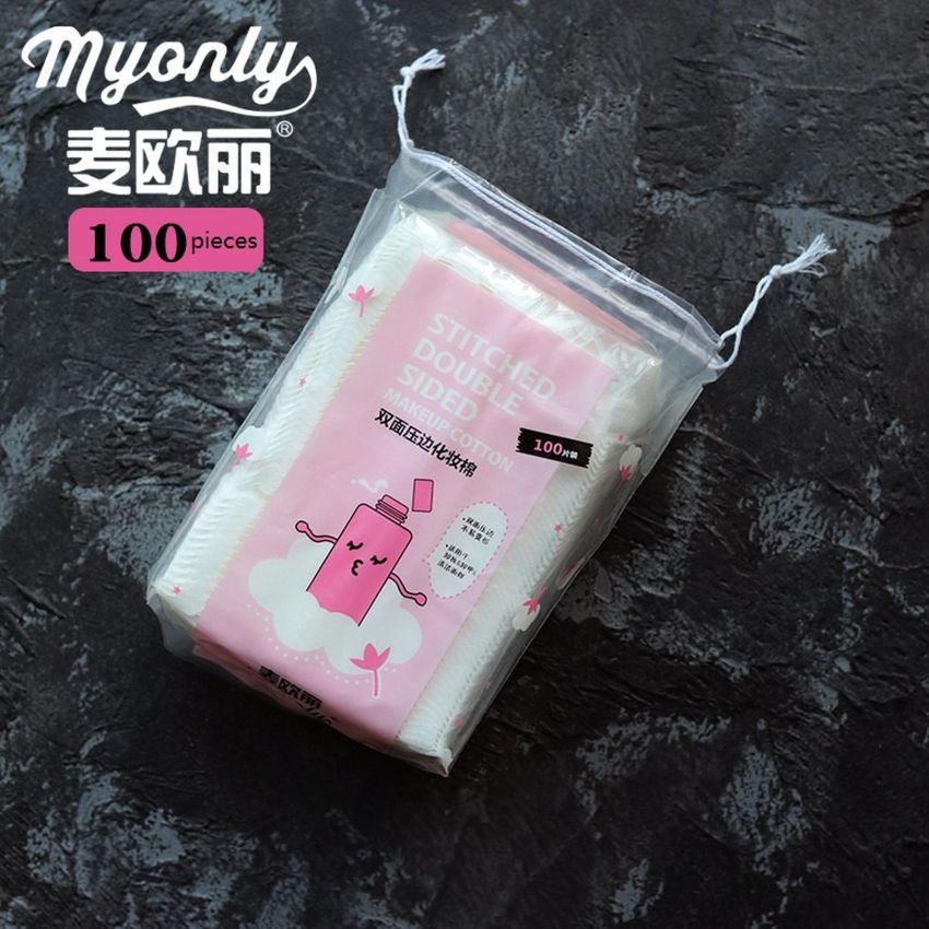 Bộ 100 bông tẩy trang dày hai mặt làm sạch sâu thân thiện với làn da