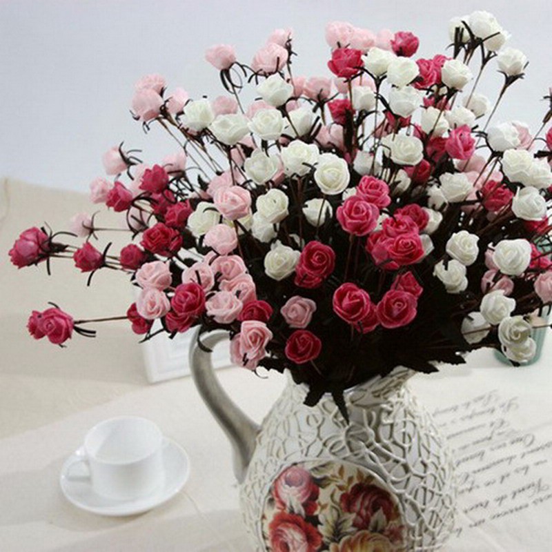 surf 1 bó 15 hoa hồng giả dùng cho trang trí