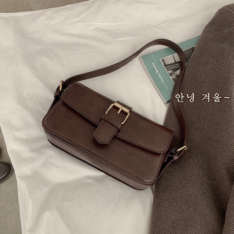 Túi đeo thời trang nữ dáng vuông da trơn cá tính phong cách vintage túi xách thời trang nữ chất lượng cao