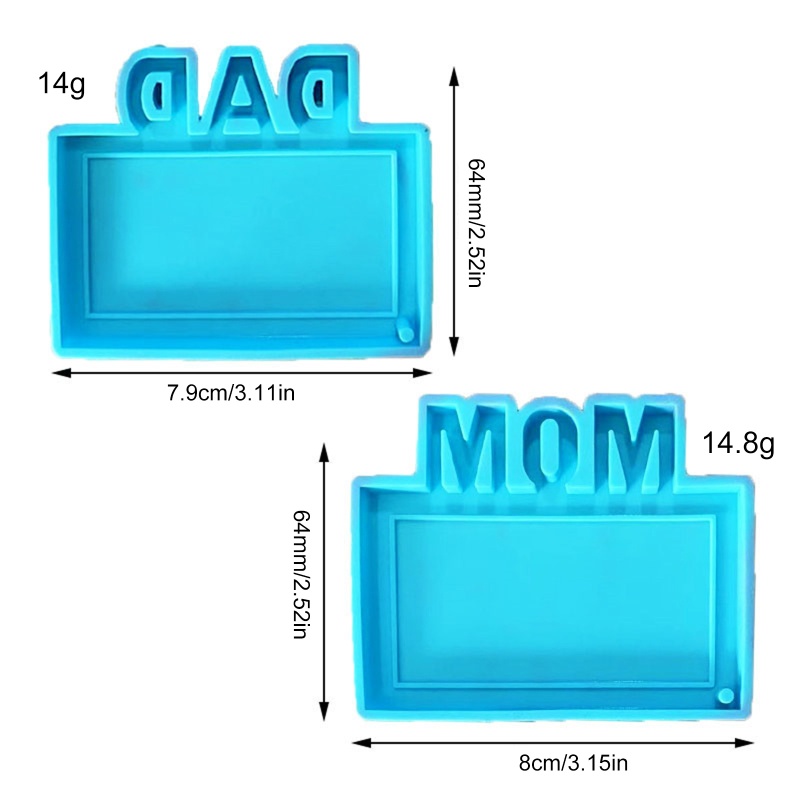 Khuôn Silicone Làm Móc Khóa / Mặt Dây Chuyền Thủ Công Hình Khung Ảnh Dành Cho Ngày Của Cha