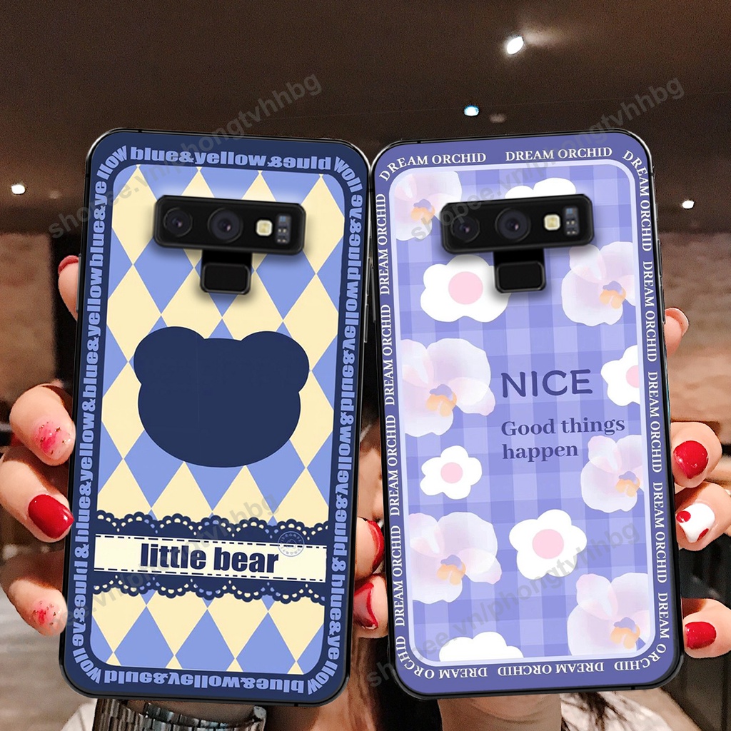Ốp lưng Samsung Note 8 / Samsung Note 9 in mẫu gấu bo viền , smile mặt cười cực cute đẹp