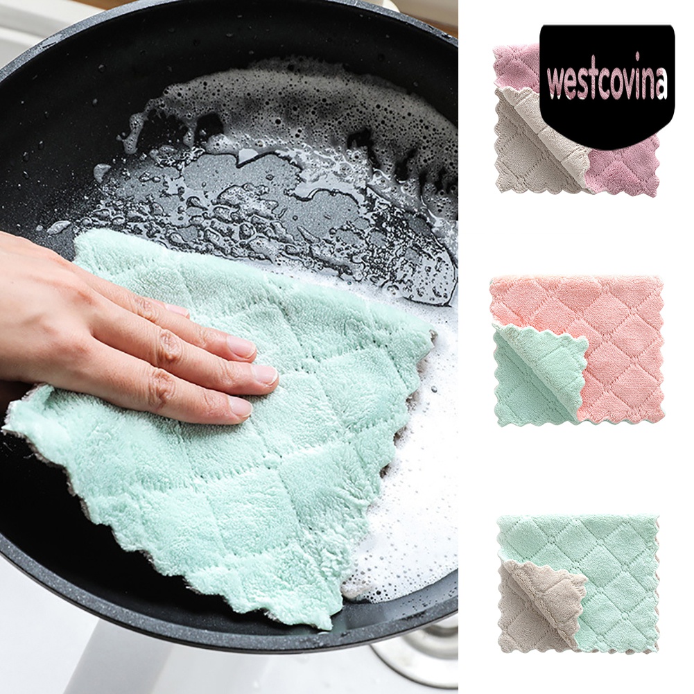 [Hot]☀ Set 5 Khăn Lau Chén Dĩa Thấm Hút Nước Tốt