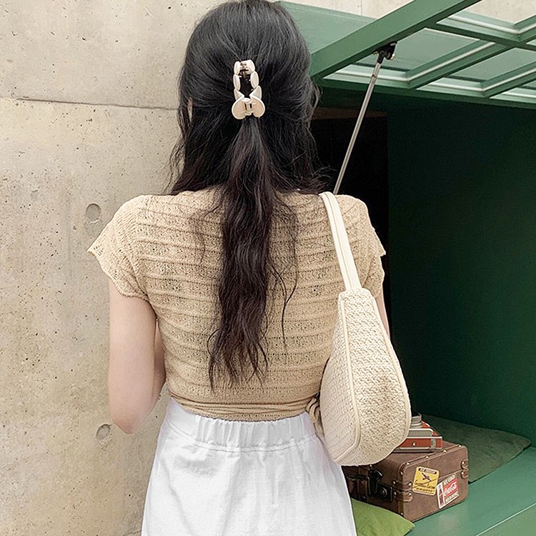 (HotTrend) Túi Nữ Kẹp Nách Phong Cách Vintage Chất Cói Phối Quai Da Độc Đáo C936