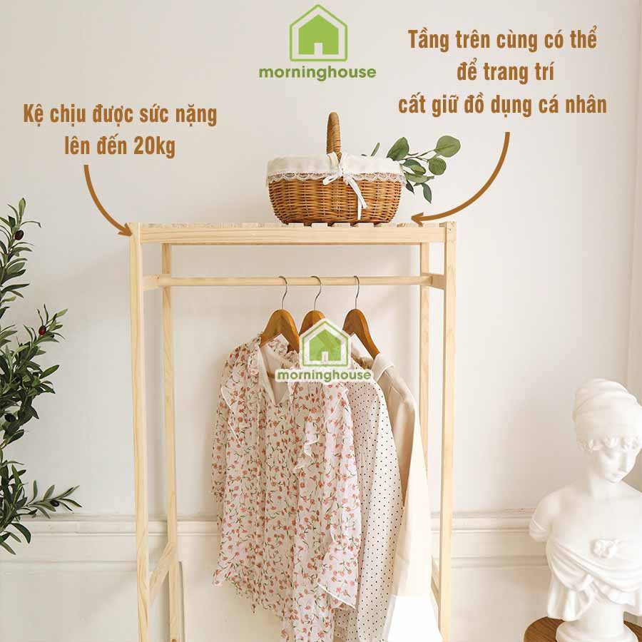 [Mã LIFEBKM1 giảm 10% tối đa 1 triệu đơn từ 500k] Tủ Treo Quần Áo Gỗ Morning House 50x150 cm.