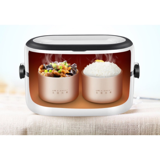 Hộp cơm cắm điện hẹn giờ F27, 1.0 lít, 1 tầng 2 bát gốm sứ, nấu chín, hâm nóng và giữ nhiệt, dùng cho văn phòng