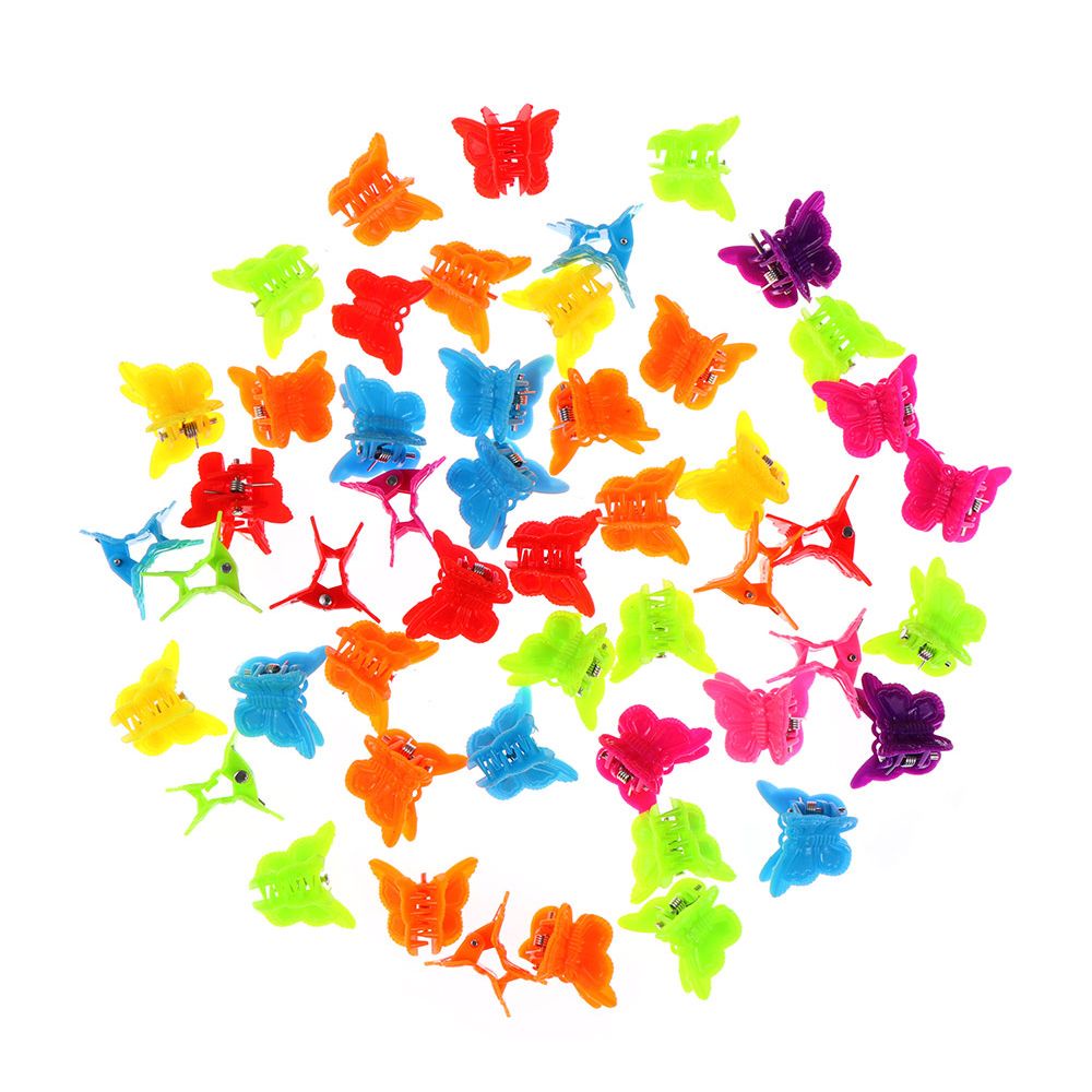 USNOW Hair Accessories Headwear Plastic Hairpin Claw Clips 20/50/100Pcs Fashion Baby Children Mini Clips Mixed Color Butterfly Hair Clips