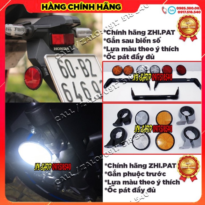 BỘ 4 MẮT MÈO PHẢN QUANG ZHIPAT TRƯỚC SAU ( TÙY CHỌN MÀU MẮT VÀ MÀU MẮT ) GẮN HONDA, YAMAHA Ảnh thật Sp