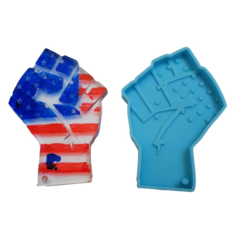 Khuôn Silicone Làm Móc Khóa Hình Lá Cờ Mỹ