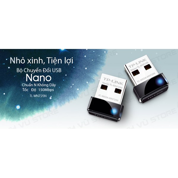 Bộ thu sóng wifi TL-WN725N Nano chuẩn cho PC và Laptop | WebRaoVat - webraovat.net.vn
