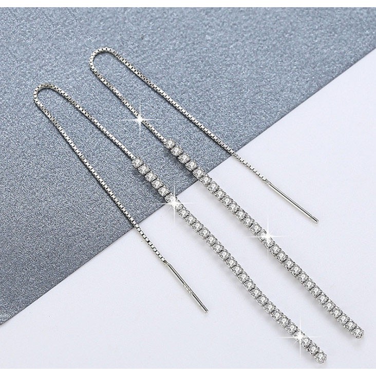 Bông Tai Nữ Chuỗi Dài Bạc 925 Cao Cấp S603