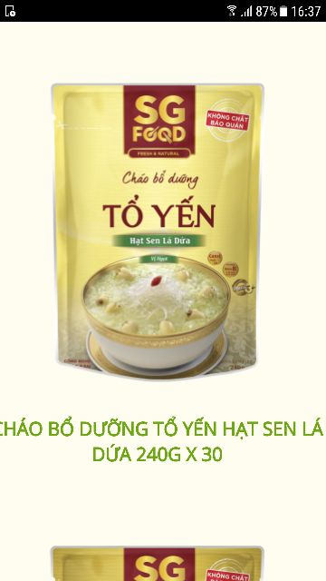 Combo 17 gói với đủ 17 loại cháo tươi SG food