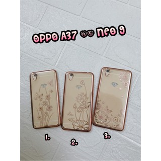 Ốp lưng Silicon thời trang viền đính đá cho Oppo A37/ Neo 9