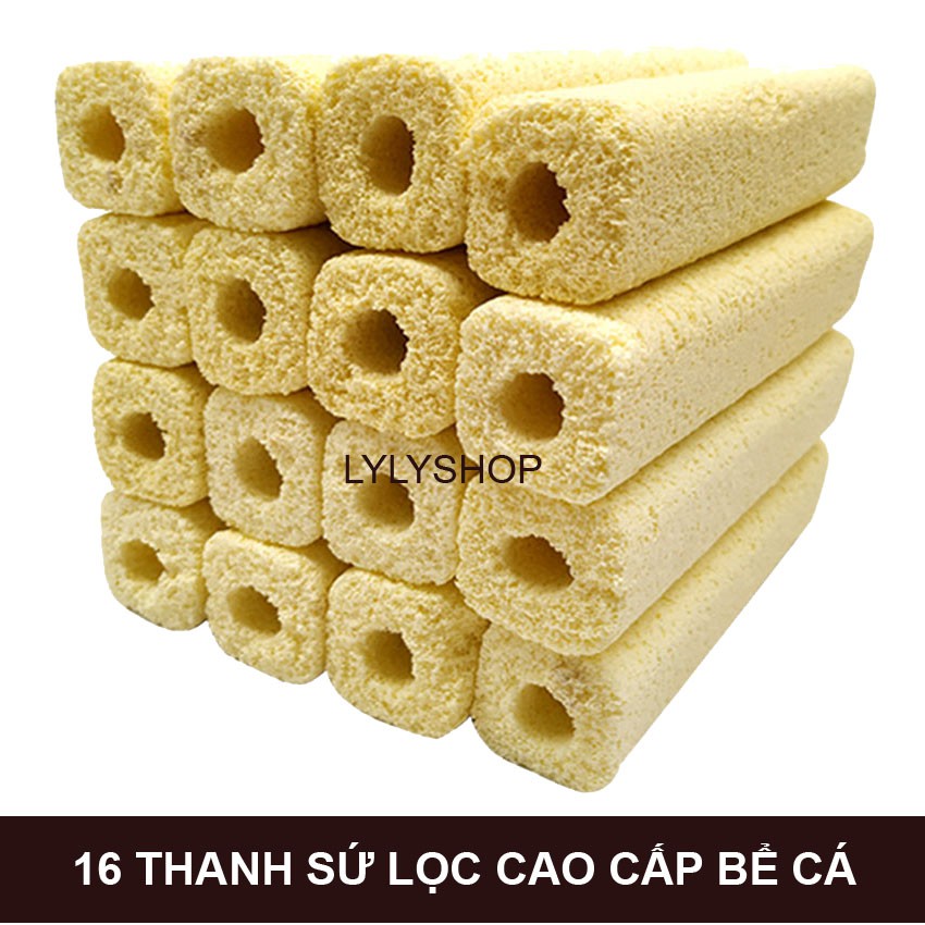 16 Sứ lọc thanh 15 x 3.8cm cao cấp, vật liệu lọc hồ cá, bể cá,loại bỏ kim loại nặng, bổ sung khoáng chất & nguyên tố