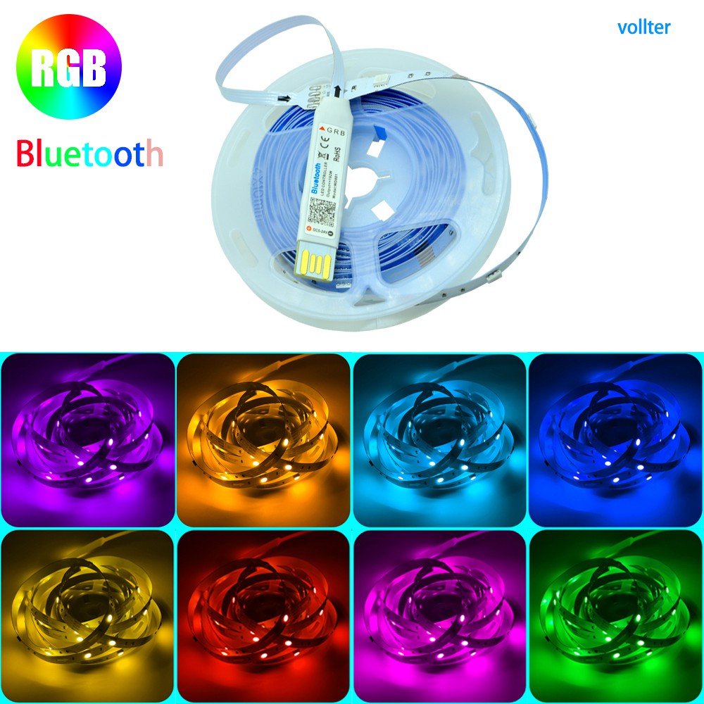 Dây đèn LED Bluetooth linh hoạt SMD5050 Diode DC5V cổng USB cho bàn/màn hình ti vi và phòng khách dài 1M 2M 3M 4M 5M