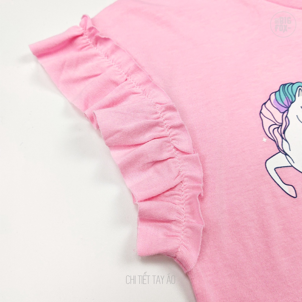 Bộ Bé Gái Size Đại Bộ Cotton Cho Bé In Hình Ngựa Hồng Size Trẻ Em 3,4,5,6,7,8,9,10,11 Tuổi