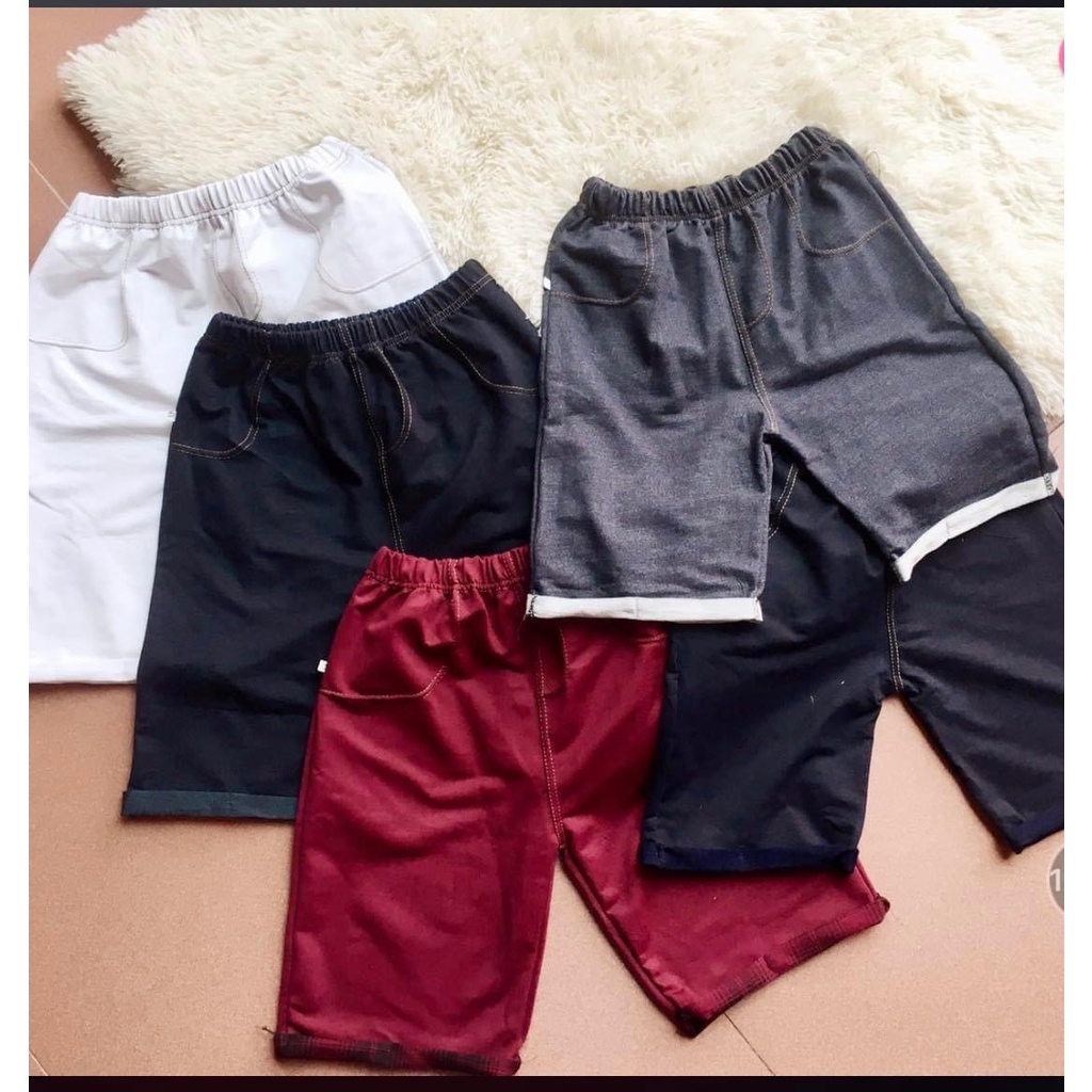 Quần đùi giả jean cho bé trai, bé gái co giãn, thoáng mát size từ 30-65kg