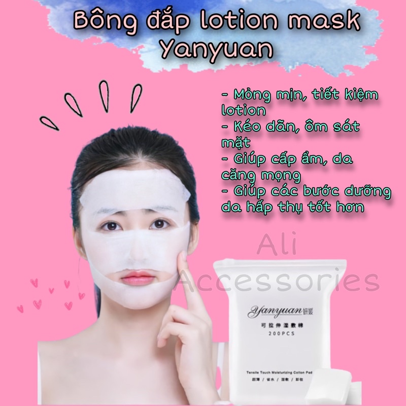 TÚI 200 MIẾNG BÔNG ĐẮP LOTION MASK YANYUAN