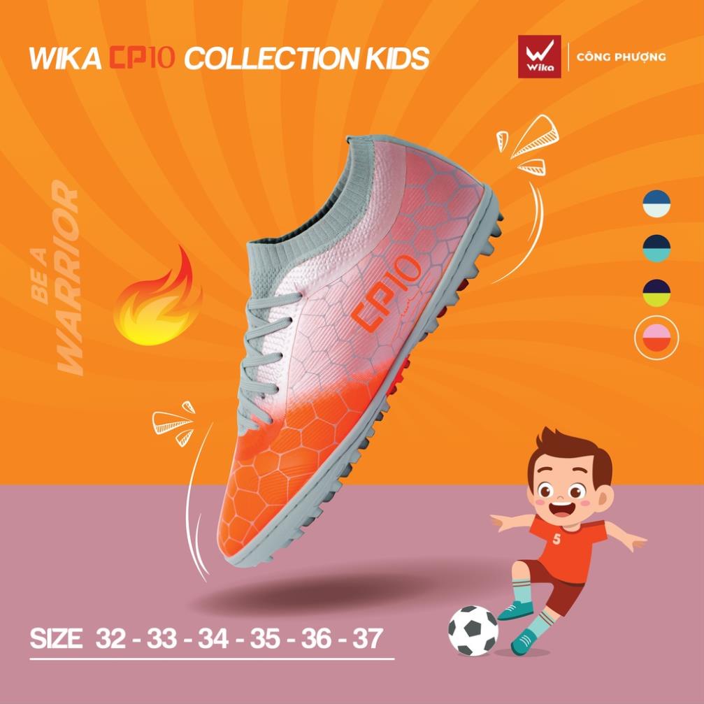 Giày Đá Bóng Wika CP10 Collection Kid Lót Giày EVA Êm Ái Bảo Vệ Chân, Đủ Size Dành Cho Bé 2021-2 KID