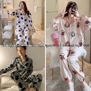 Bộ ngủ pyjama dài tay quần dài bộ mặc nhà pijama