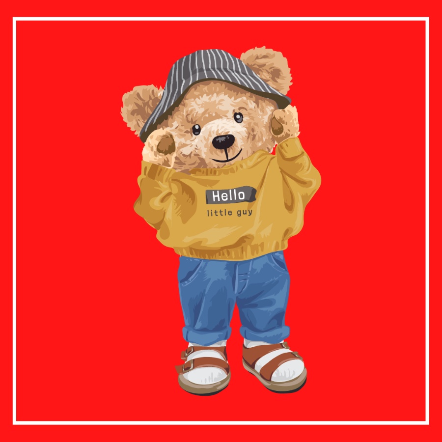 Sticker ủi áo, decal dán áo Bộ hình Gấu siêu xinh kích thước lớn cao trên 25cm ủi in áo thun hoặc hoodie