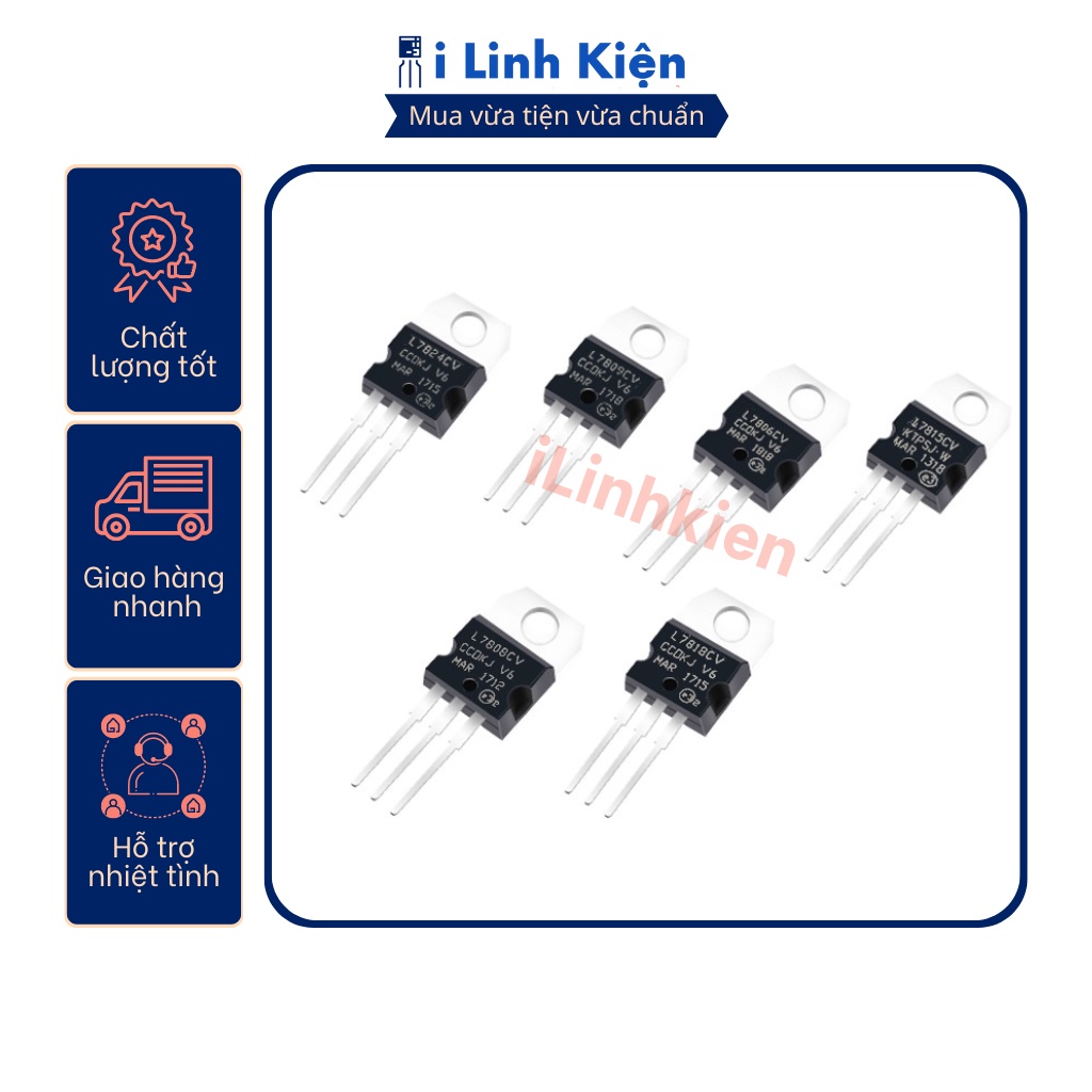 IC nguồn L7805CV 7806 7808 7809 7810 7812 7815 7818 7824 TO-92 loại tốt