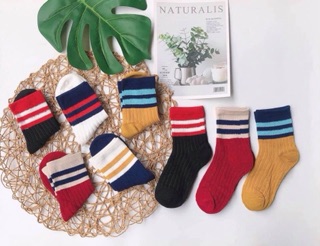 Set 5 đôi tất màu cao cổ cho bé