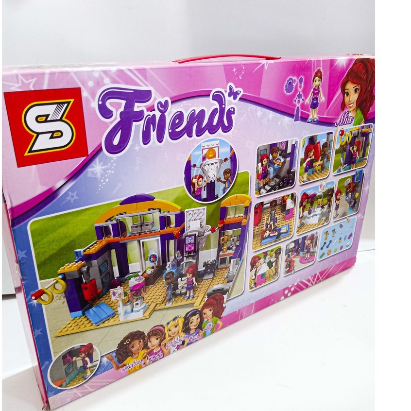 Lắp ráp xếp hình Not Lego Friends 41312,  sy881 : Trung Tâm Thể Thao bóng rổ Heartlake 349+ mảnh