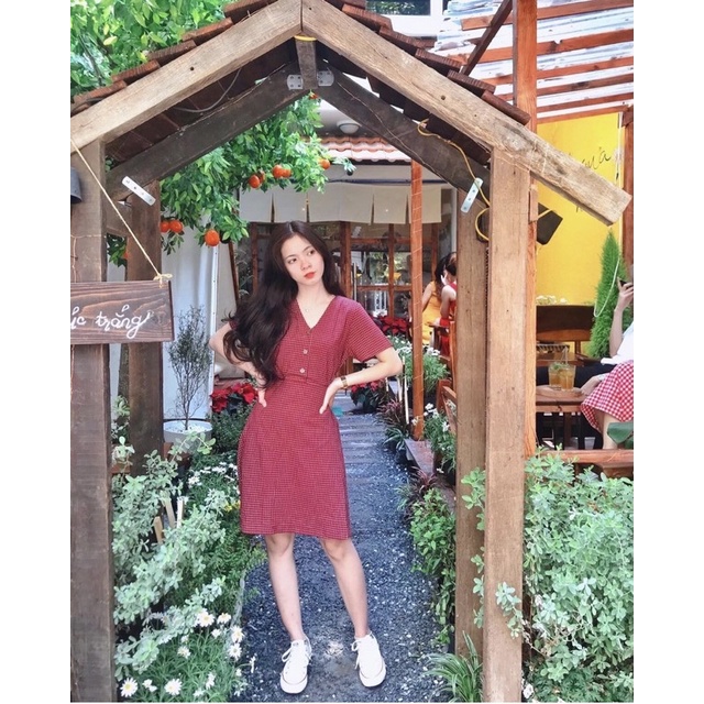 pass váy kẻ julie house (used 1 lần)