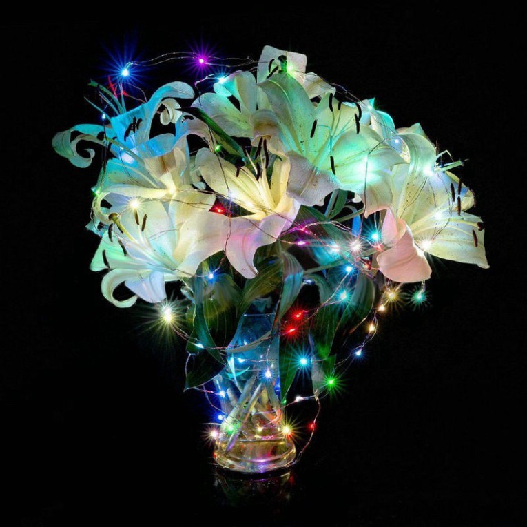 Dây đèn 100 LED dài 10m chạy bằng pin dùng để trang trí nội thất