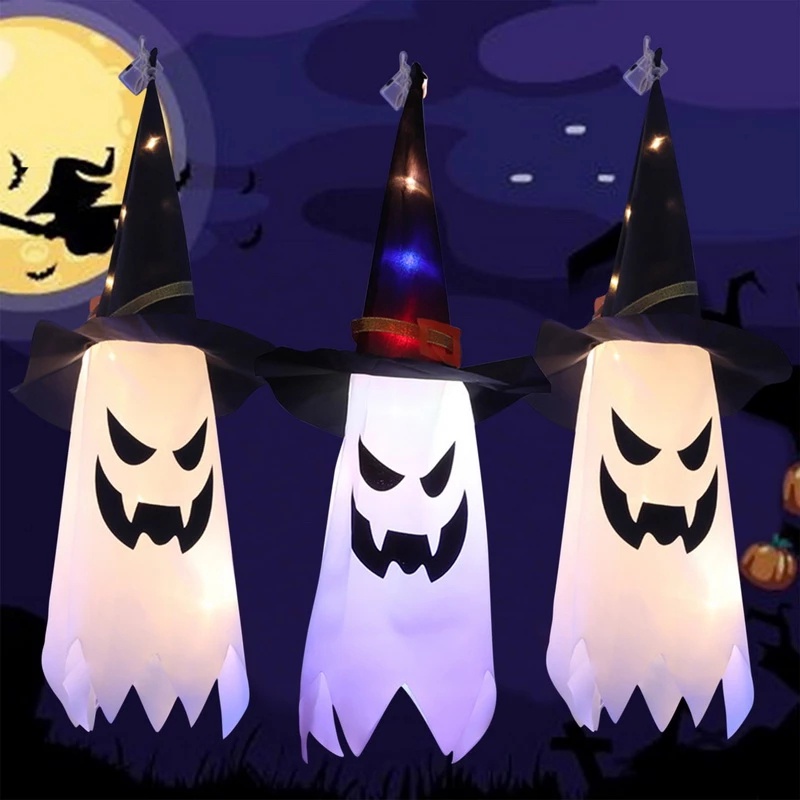 Set 1 / 2 Đèn LED Hình Ma Trang Trí Halloween