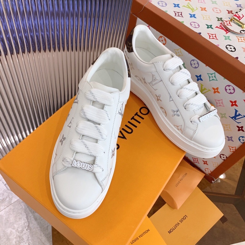 Giày thể thao logo LV Louis Vuitton cao cấp giày sneaker màu trắng cho nữ phối đồ thời trang