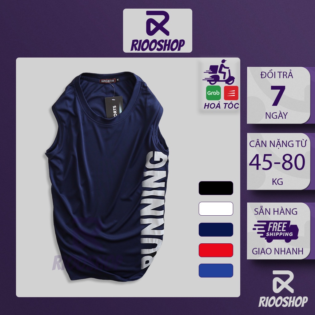Áo thun nam thể thao sát nách cao cấp Running cực đẹp RTL008 - áo phông nam tập gym Riooshop *