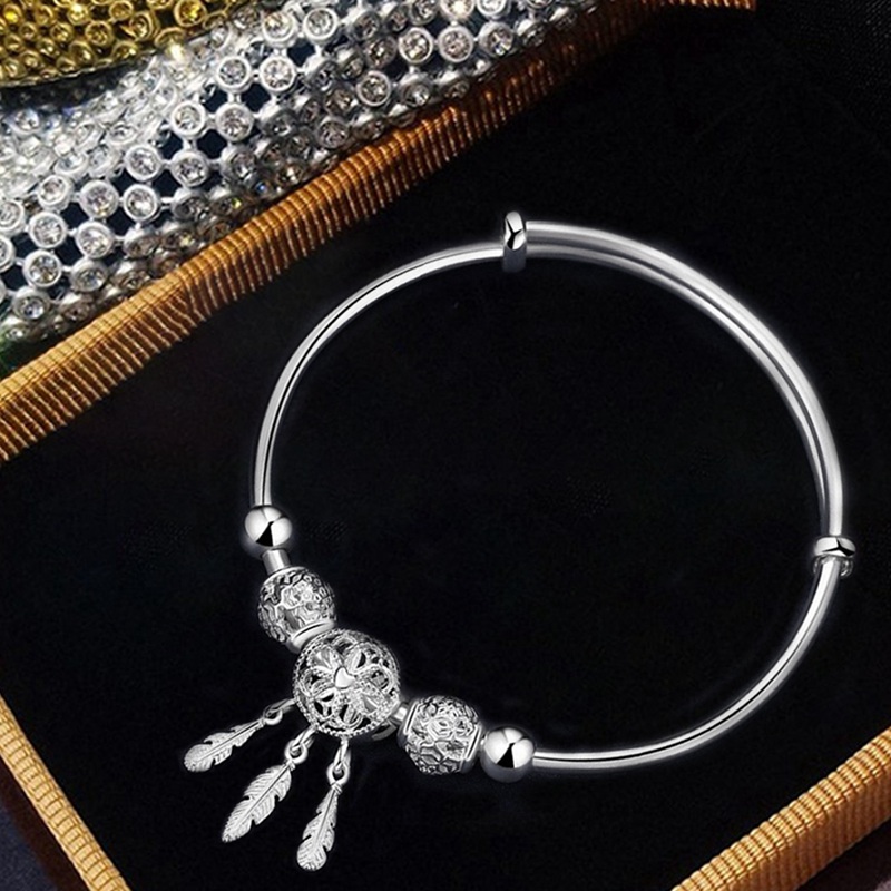 Vòng đeo tay bạc 999 họa tiết dreamcatcher cổ điển thời trang dành cho nữ