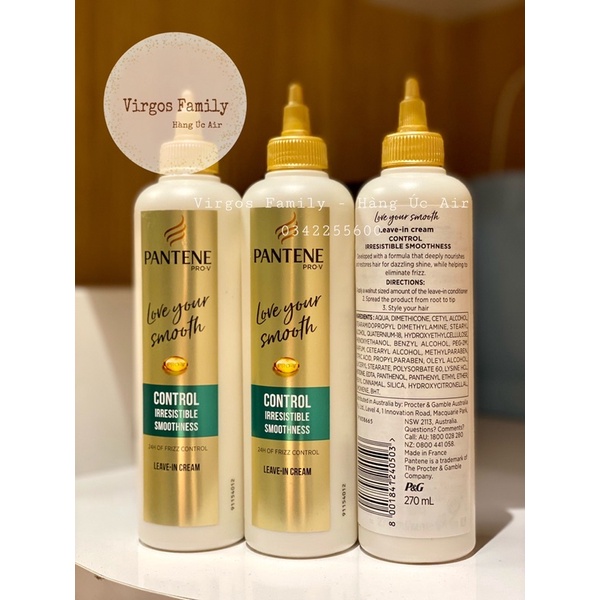 Kem dưỡng tóc mềm mượt Pantene Love Your Smooth Leave-in Hair Cream 270ml