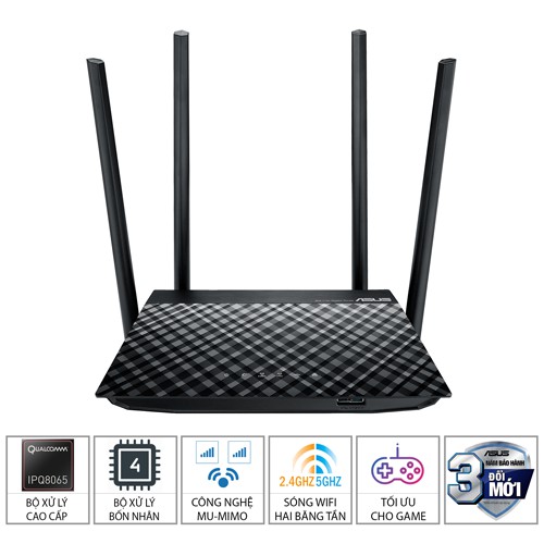 Bộ Phát Wifi Asus RT-AC1300UHP Băng Tần Kép AC1300 - Hàng Chính Hãng | WebRaoVat - webraovat.net.vn