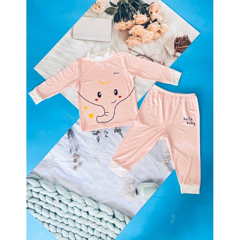 Bộ quần áo Avaler dài tay thu đông cổ 3cm đủ size
