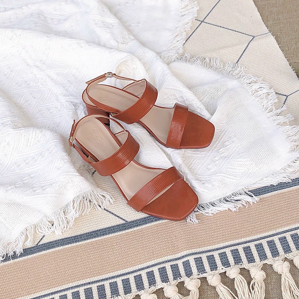 Giày cao gót nữ da vân cao 5cm thời trang đi học, đi chơi, đi làm, đi dạo thường ngày