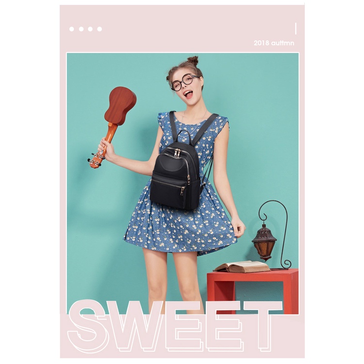 Ba Lô Vải Oxford Siêu Nhẹ Phong Cách Hàn Quốc Cho Nữ