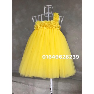 Freeship 99k toàn quốc_,Váy tutu màu vàng 1 quai