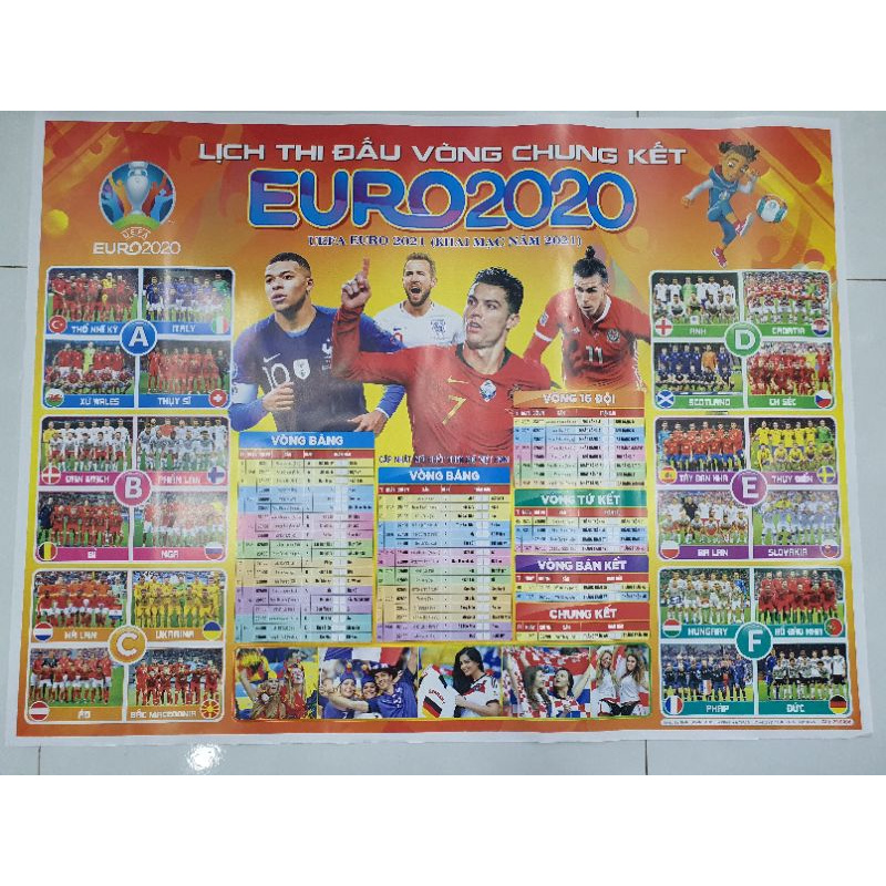 Lịch Bóng đá EURO 2021 [Mẫu 20k]