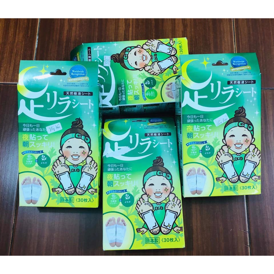 Miếng dán thư giãn , thải độc chân ASHIRIRA FOOT RELAX KINOMEGUM 30 miếng