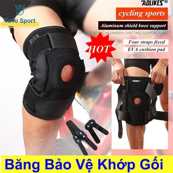 Băng Gối H5 Cao Cấp, Bó Đầu Gối Bảo Vệ Đứt Dây Chằng Chéo Thể Thao Chính Hãng Aolikes 7907