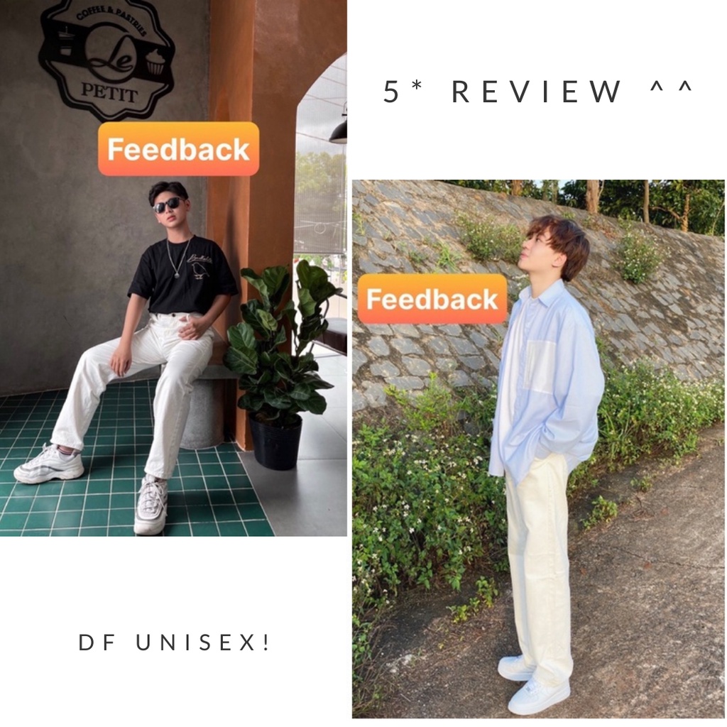 Quần Jean Baggy Nam Ống Suông Rộng Quần Jean Trắng hottrend Ulzzang Hàn Quốc | DFUNISEX | BigBuy360 - bigbuy360.vn