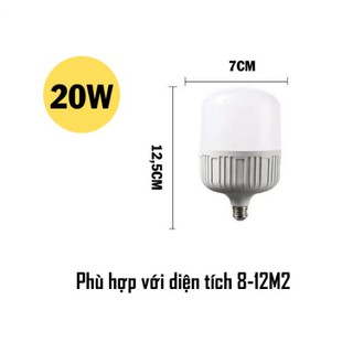 Bóng Đèn LED Trụ Tròn Ánh Sáng Trắng Tự Nhiên, Bóng Đèn Đui Xoáy ĐÈN TRẦN PHÚ