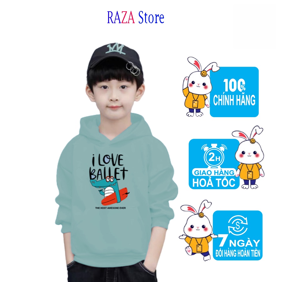 Áo hoodie cho bé RAZA  ,chất Vải da cá 100% coton cao cấp cho bé  RZM9