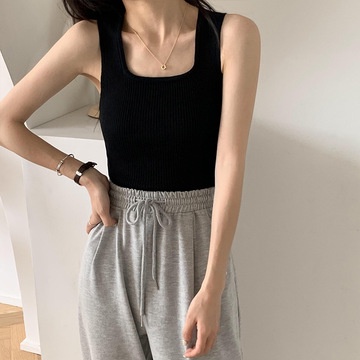 Áo Ống Dệt Kim Không Tay Thiết Kế Mới Mùa Hè Cho Nữ