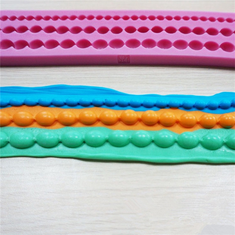 Khuôn Silicone Làm Bánh Hình Chuỗi Hạt Ngọc Trai 3 Kích Cỡ
