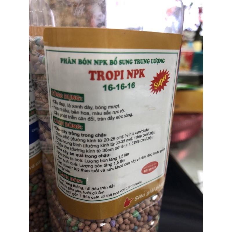 ✅ Phân bón Tropi NPK new 16-16-16 đẹp cây, nhiều hoa, lá xanh đầy / Tropi NPK